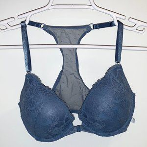 Victoria’s Secret, Sexy Tee Butterfly Push-Up Racerback Bra, Blue, 34C